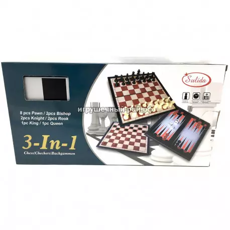 Набор игр 3 в 1 (Шахматы, шашки, нарды) 3882