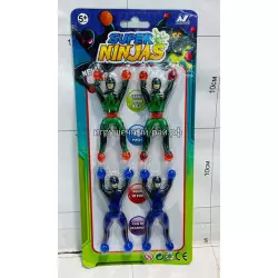 Тянучка антистресс Супер ниндзя на блистере 4 шт 666B-4