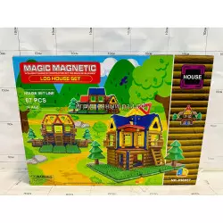 Магнитный конструктор - Бревечатый дом (87 дет) JH8857