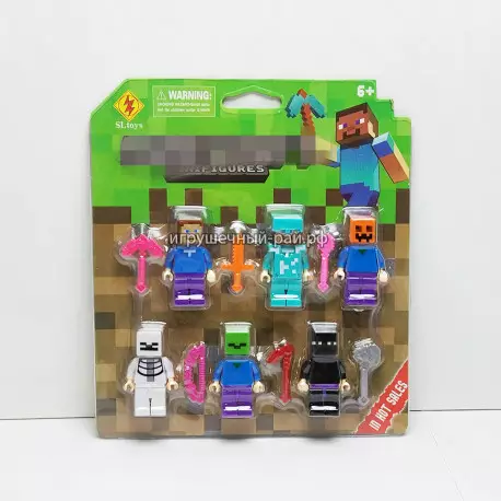 Фигурки Майнкрафт для конструктора (набор из 6 шт) на блистере SL8908