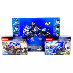 Конструктор Сити - Городская полиция (Wangao, 8 видов, ~56 дет) бокс из 16 шт 1065