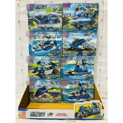 Конструкторы Сити - Полицейская техника (8 видов, ~102 дет) бокс из 8 шт С002