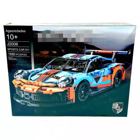 Конструктор Техник - Порше 911 / Porsche 911 RSR Gulf Oil Blue (1680 дет) J2006