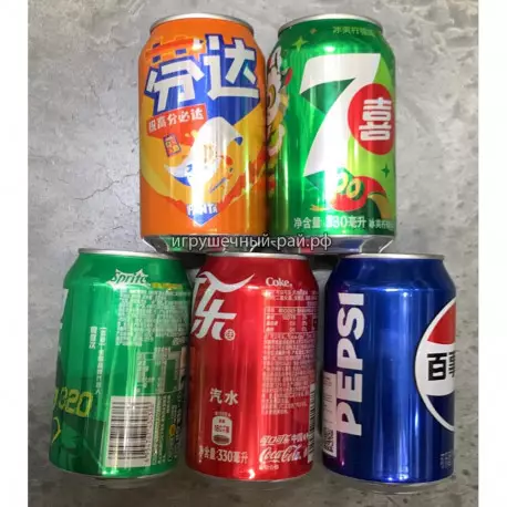 Газировка Fanta, 7up, Coca Cola, Pepsi, Sprite в банке 330 мл. (честный знак)