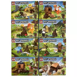 Конструкторы Майнкрафт (M, 8 видов, ~39 дет) бокс из 16 шт MG1139